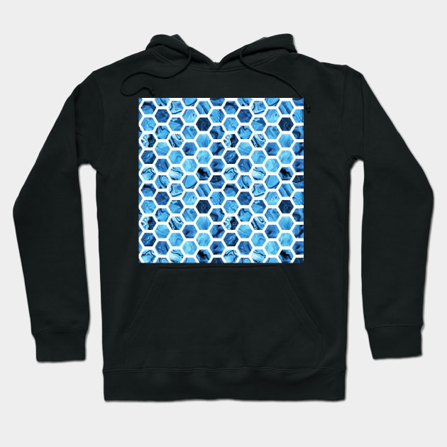 Blue hexagons Hoodie by krinichnaya